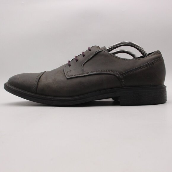 Ecco Knoxville Men\'s Eu 44 Captoe Oxfords Dress Dark Gray Leather Purple Laces main image 8